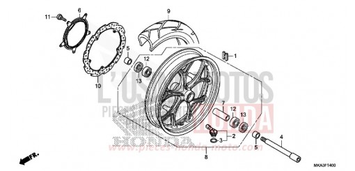 ROUE AVANT NC750XAJ de 2018